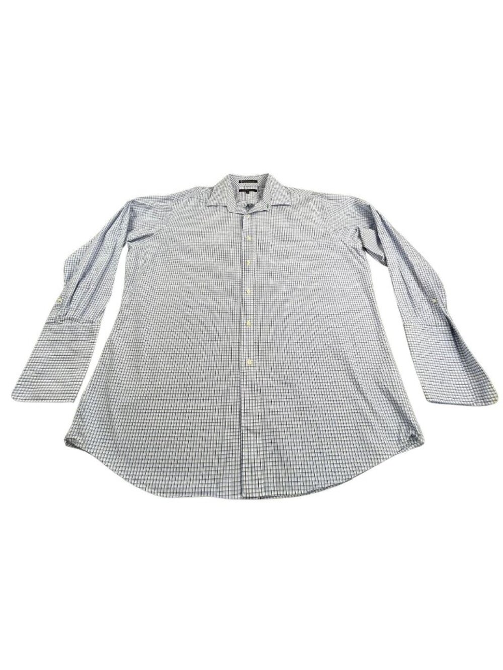 Vintage Tommy Hilfiger Dress Shirt Men XL Blue Check TLC Lifetime Collar Classic